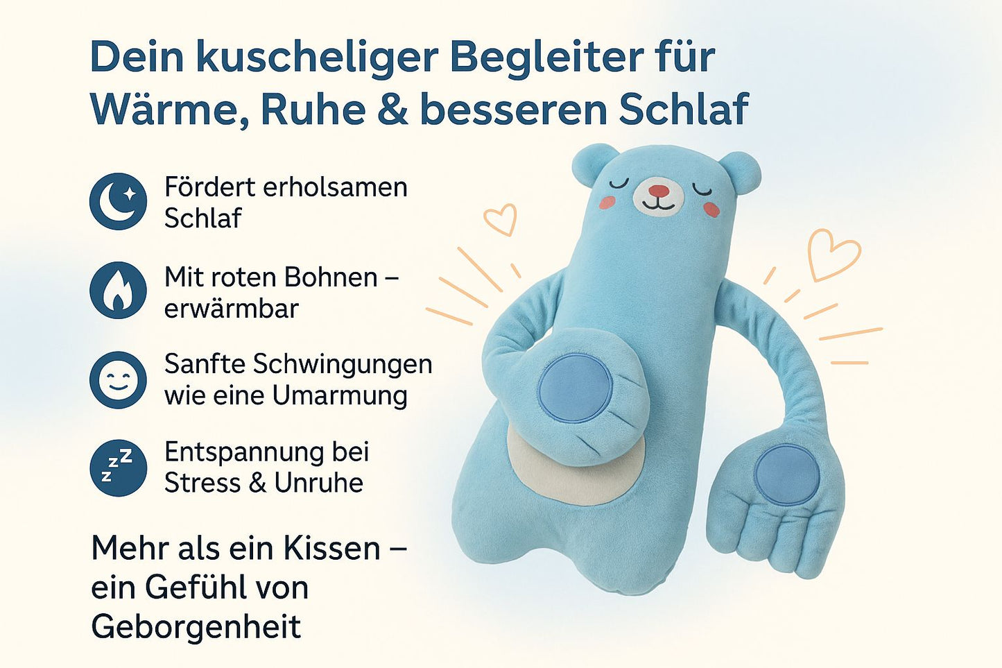 MiraDream™ – Das Kuscheltier-Kissen, das Babys Geborgenheit schenkt
