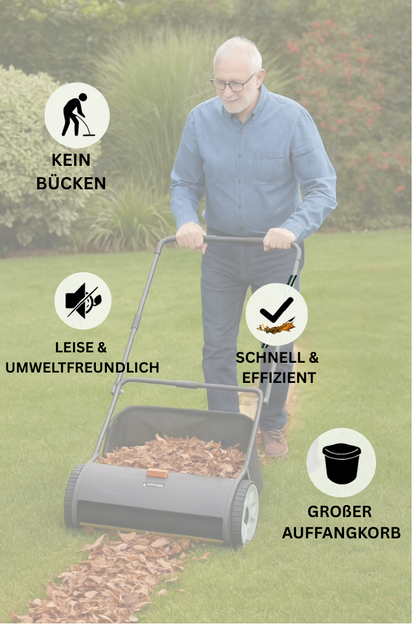 LeafEase™ – Manueller Rasen- & Laubsammler (103 L) | Rückenschonend & effizient